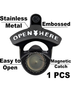 Abrebotellas Magnético Jumiok Montado en Pared Negro Blanco 2