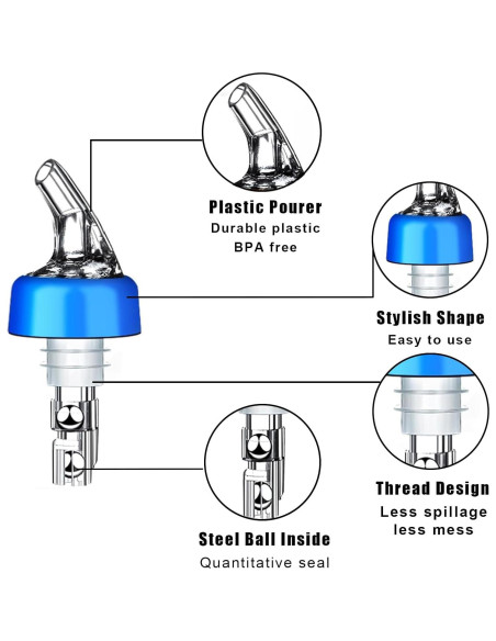 Paquete de 2 Vertedores Automáticos WAFJAMF 45ml para Licores