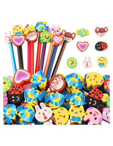 28 Borradores de Punta de Lápiz Wolpark Multicolor