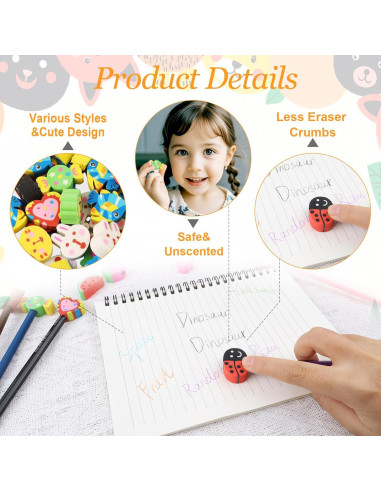 28 Borradores de Punta de Lápiz Wolpark Multicolor