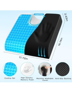 Cojín de Asiento Ergonómico TranquilMoments Negro 45x41cm 2