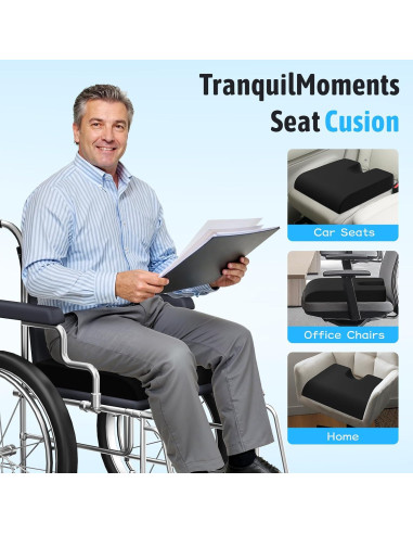 Cojín de Asiento Ergonómico TranquilMoments Negro 45x41cm