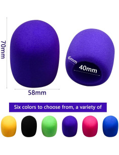 Cubiertas de Micrófono Coloridas 6 Piezas Funda Espuma 2