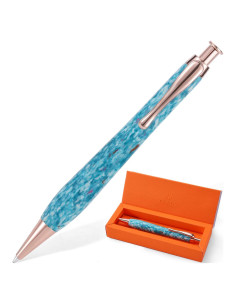 Pluma Recargable KARUS Azul 1.0mm Tinta Negra Ergonomica