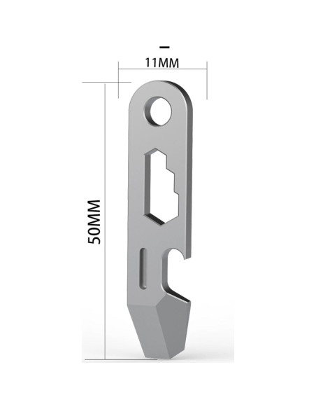Abrebotellas EDC Hamans QG02 Titanio 50mm Multifuncional