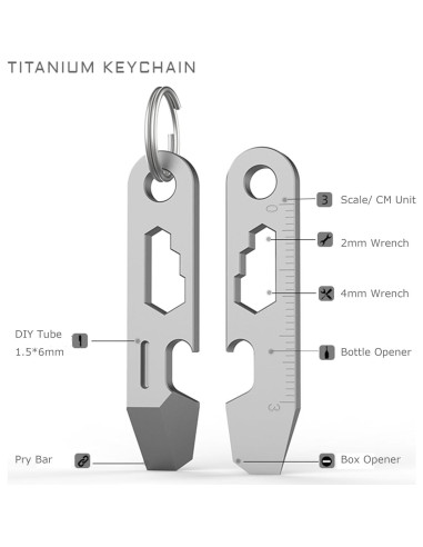 Abrebotellas EDC Hamans QG02 Titanio 50mm Multifuncional