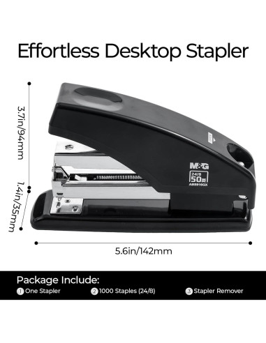 Grapadora M&G ABS916GXA Sin Esfuerzo 50 Hojas Negra