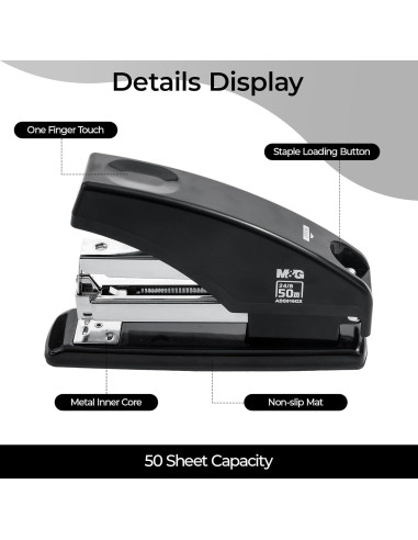 Grapadora M&G ABS916GXA Sin Esfuerzo 50 Hojas Negra