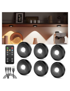 Luces Puck Recargables Tedmos 2400mAh con Control Remoto