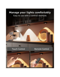 Luces Puck Recargables Tedmos 2400mAh con Control Remoto 2