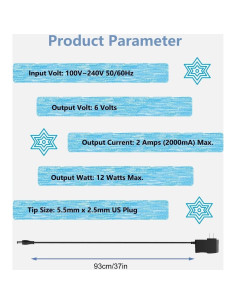 Adaptador de corriente DC 6V 2A Changyun con conector 5.5mm 2