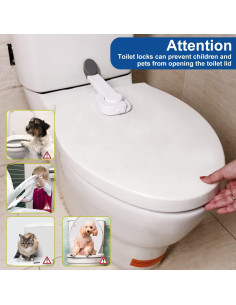 Cerraduras de Inodoro a Prueba de Bebés - 2 Unidades con Adhesivo Fuerte 2