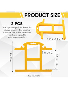 Carrete de Almacenamiento de Cable Ripeng 2 Pcs Amarillo 30.48m 2