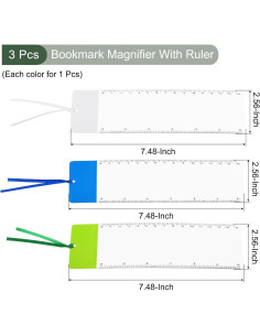 Lupas de Marcador YOKIVE 3 Pcs con Regla 3X - 19 cm 2