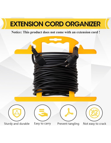 Carrete de Almacenamiento de Cable Ripeng 2 Pcs Amarillo 30.48m