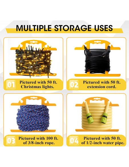 Carrete de Almacenamiento de Cable Ripeng 2 Pcs Amarillo 30.48m