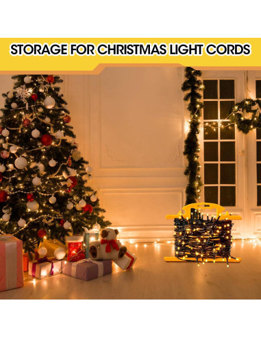 Carrete de Almacenamiento de Cable Ripeng 2 Pcs Amarillo 30.48m