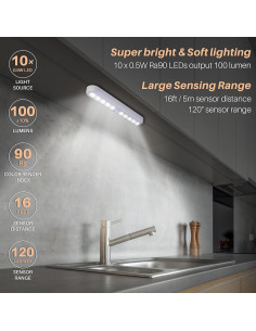 Luz LED Sensorial de Movimiento 11" Adherible - Paquete de 2 2