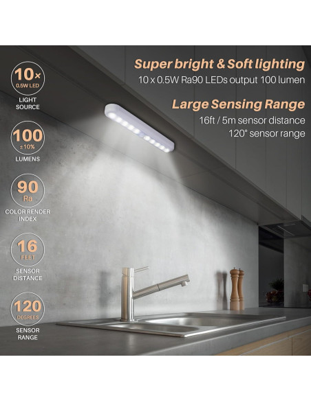 Luz LED Sensorial de Movimiento 11" Adherible - Paquete de 2