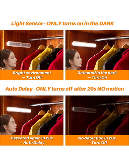 Luz LED Sensorial de Movimiento 11" Adherible - Paquete de 2