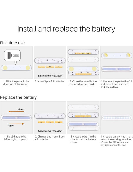 Luz LED Sensorial de Movimiento 11" Adherible - Paquete de 2