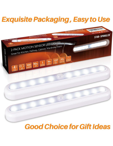 Luz LED Sensorial de Movimiento 11" Adherible - Paquete de 2