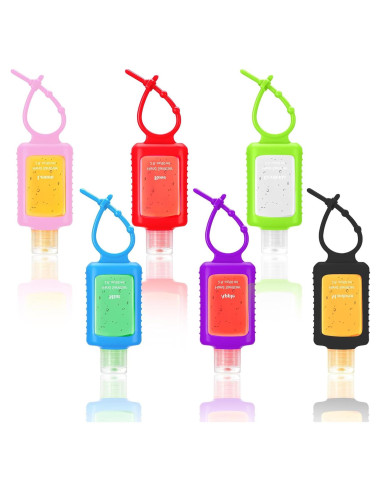 6 Piezas Gel Desinfectante de Manos 60ml con Funda Silicona