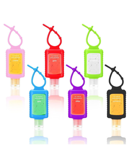 6 Piezas Gel Desinfectante de Manos 60ml con Funda Silicona