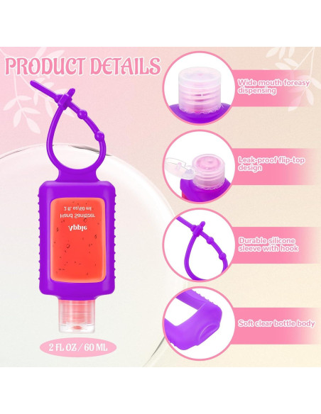 6 Piezas Gel Desinfectante de Manos 60ml con Funda Silicona