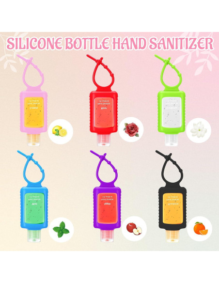 6 Piezas Gel Desinfectante de Manos 60ml con Funda Silicona