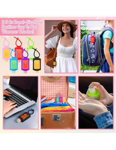 6 Piezas Gel Desinfectante de Manos 60ml con Funda Silicona