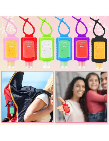 6 Piezas Gel Desinfectante de Manos 60ml con Funda Silicona