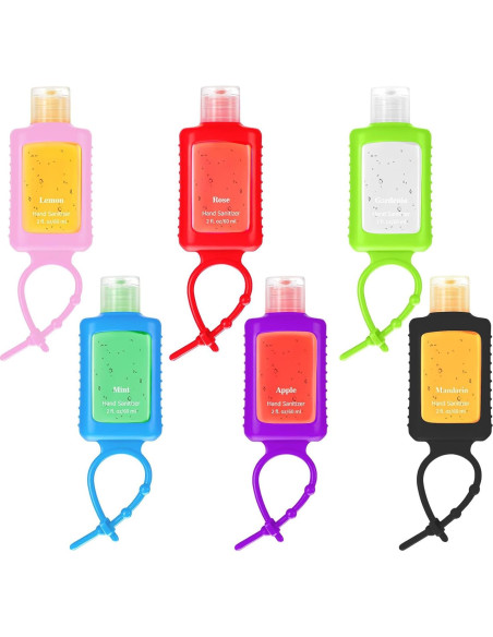 6 Piezas Gel Desinfectante de Manos 60ml con Funda Silicona