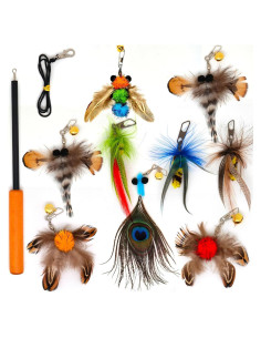 Juguete Interactivo para Gatos - Varita Retráctil 67cm 10 PCS