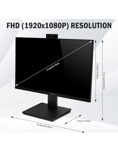 Monitor de 27" SKitphrati con Webcam 3MP y Altavoces Integrados