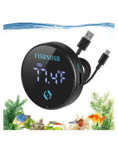 Termómetro de Acuario FISHNOSH USB-C Recargable 6.35 cm