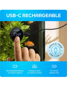 Termómetro de Acuario FISHNOSH USB-C Recargable 6.35 cm 2