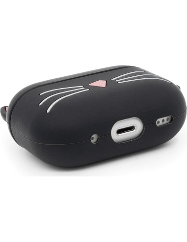 Funda de Silicona para Airpods Pro YONOCOSTA Gato Negro 3D