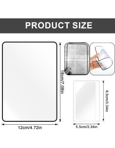 Lupas de Aumento 3X Ptwola - 6 Piezas para Lectura y Mapas 2