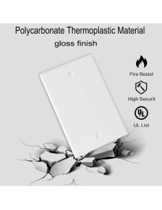 Placas de Pared 1-Gang ZEFTV Blancas - 4 Unidades Irrompibles 2