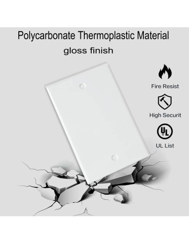 Placas de Pared 1-Gang ZEFTV Blancas - 4 Unidades Irrompibles