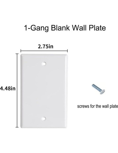 Placas de Pared 1-Gang ZEFTV Blancas - 4 Unidades Irrompibles