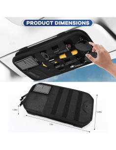 Organizador de Visera Solar Denchy 32.5x17.8cm Táctico Negro 2
