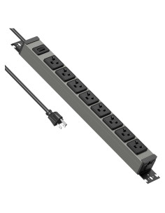 Regleta de Potencia JUNNUJ 20A 1200J 8 Salidas Montaje Pared