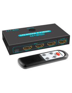 Interruptor HDMI Divisor 3 Puertos SGEYR 4K 30Hz con Control Remoto