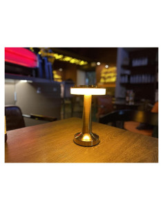 Lámpara de Mesa LED Recargable HAPYGI Oro 3 Niveles Táctil