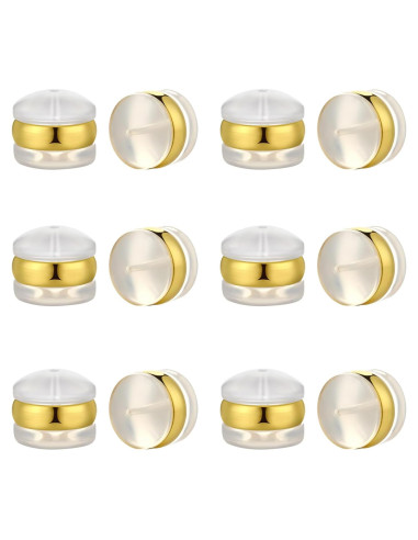 Tapones de Silicona DELECOE 7mm Hipoalergénicos 12pcs Dorado