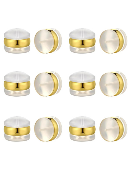 Tapones de Silicona DELECOE 7mm Hipoalergénicos 12pcs Dorado