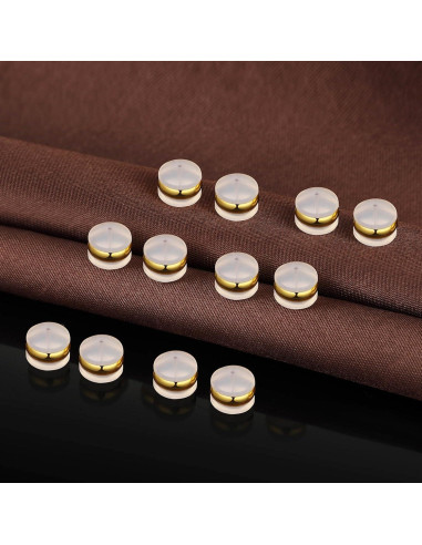 Tapones de Silicona DELECOE 7mm Hipoalergénicos 12pcs Dorado