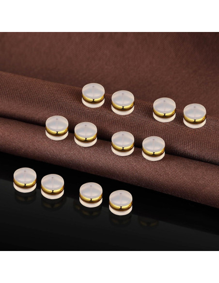 Tapones de Silicona DELECOE 7mm Hipoalergénicos 12pcs Dorado